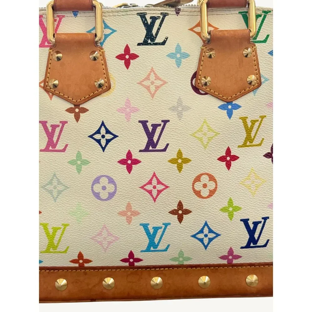Louis Vuitton x Takashi Murakami Alma MM White Multicolor Monogram Bag